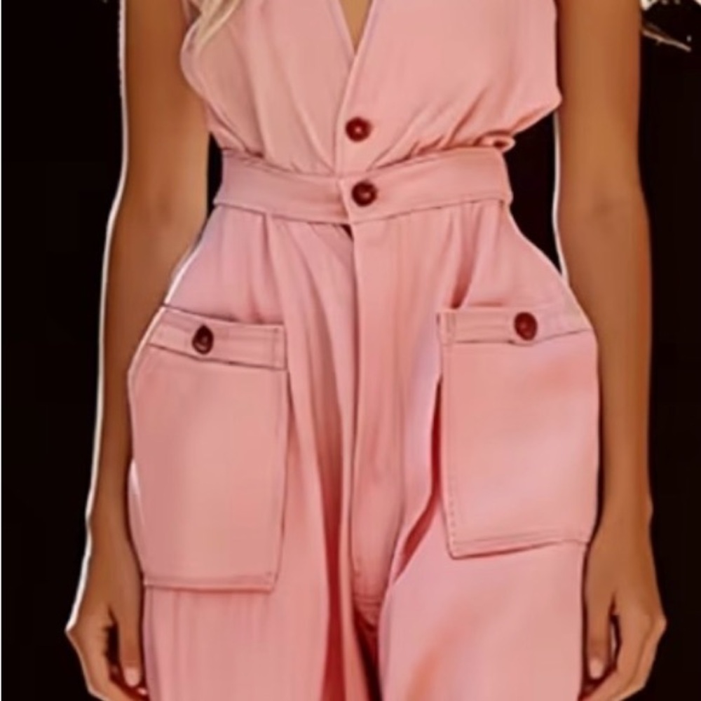 Pink Sleeveless Jumpsuit